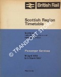 Book cover of Passenger Services Timetable - Scotland including suburban and steamer services,  18 April 1966 to 5 March 1967 by British Rail Scottish Region
